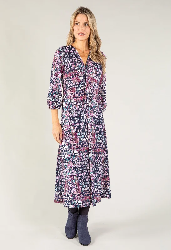  Flash SalesAbstract Print Knot Front Detail Dress