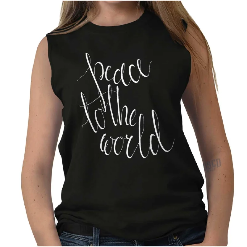  Women's Casual GarmentsPeace To The World Sleeveless T-Shirt