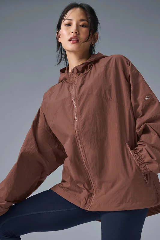  Women's Stylish Outdoor OutfitVantage Nylon Ripstop Track Jacket - Chestnut