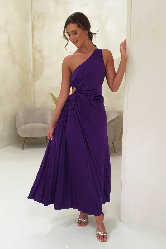  Women's Evening ClothingOlsen Pleated Maxi Dress | Deep Purple