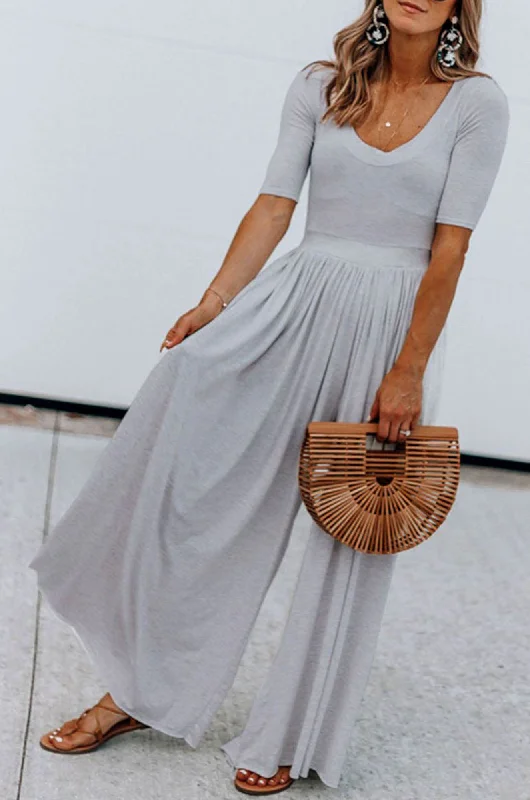  Contemporary Fashion SaleBasic Short Sleeve Wide Leg Jumpsuit