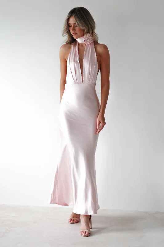  Women's Everyday ClothesKaylah Soft Satin Maxi Dress | Pearl Pink