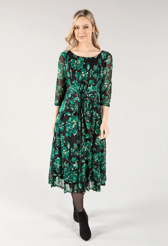  Casual Yet Chic SalesO Ring Detail Floral Midi Dress