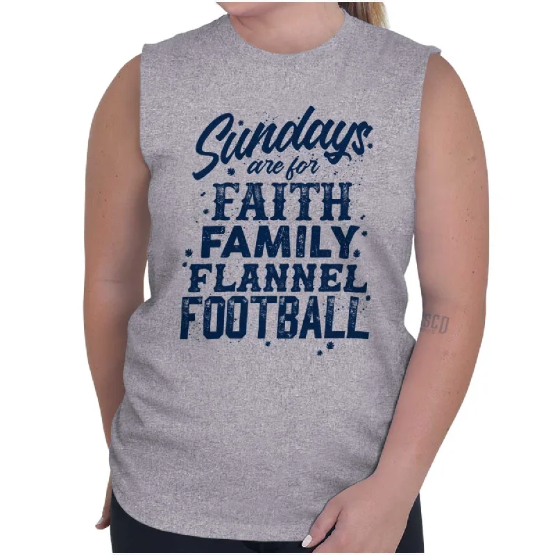  Classic Modern OffersFaith Family Football Sleeveless T Shirt