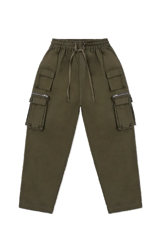  Women's Casual Clothing For LoungingCARGO BOXER PANTS IN ARMY GREEN