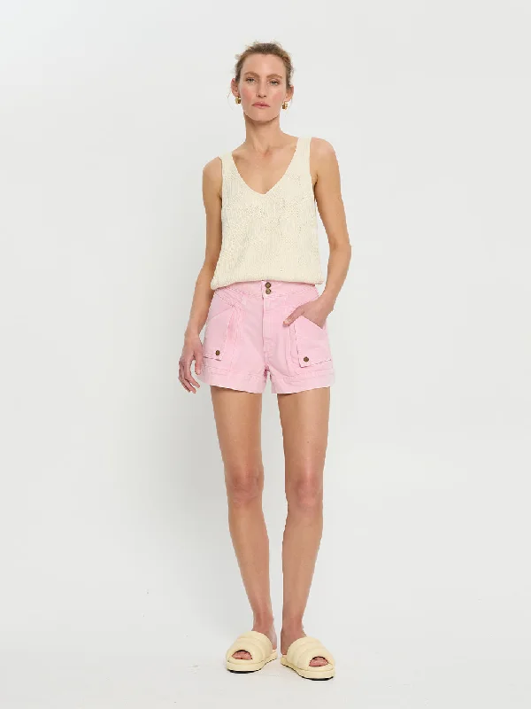  Women's Comfy Loungewear OutfitPaloma Denim Short - Pink