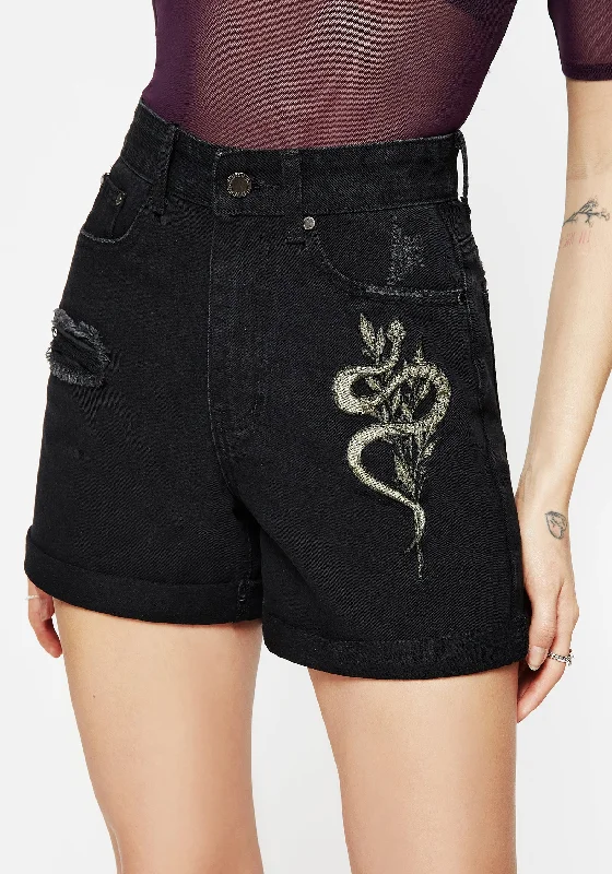  Women's Loungewear ClothesNirah Embroidered Denim Shorts