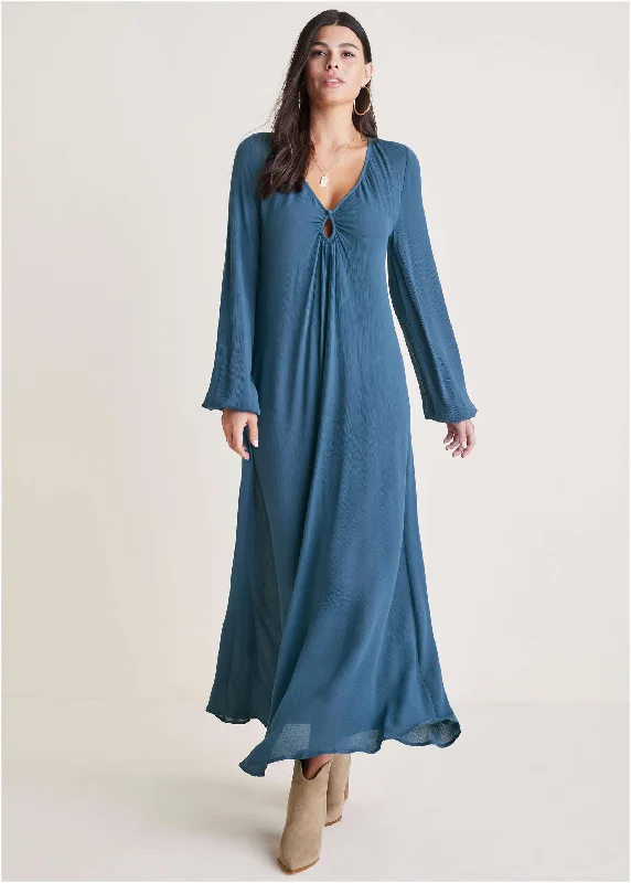  Sustainable Women's ClothingKeyhole Maxi Dress - Navy