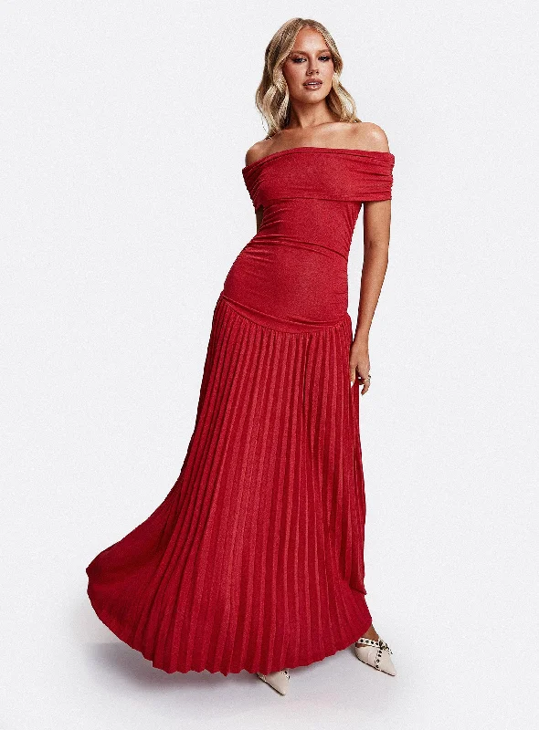  Women's Work Outfit For The OfficeField Of Dreams Maxi Dress Crimson