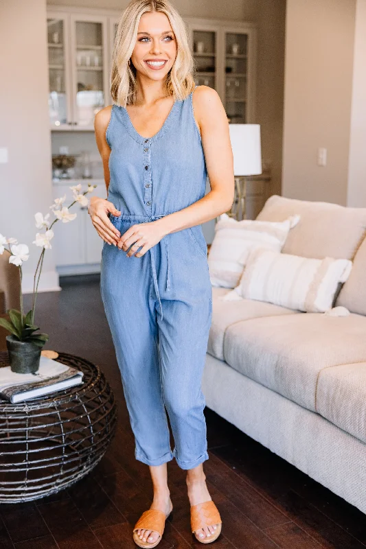  Comfortable Women's ClothingAlways Reliable Blue Chambray Jumpsuit