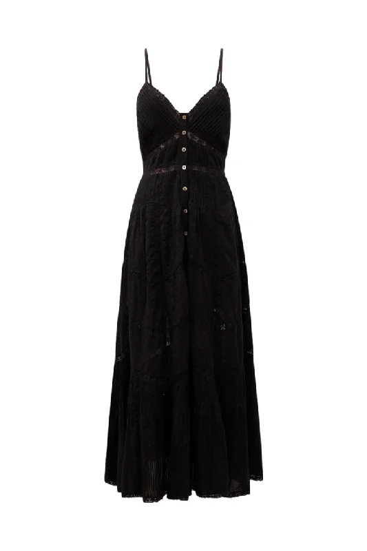  Elegant Fashion OffersEsilda Cotton Midi Dress - BLACK