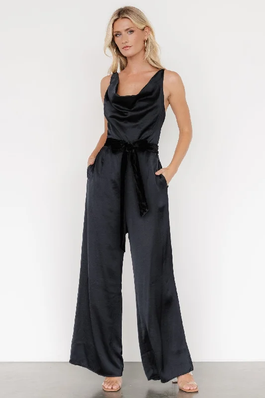  Feminine Luxe Style SaleRebel Satin Jumpsuit | Black