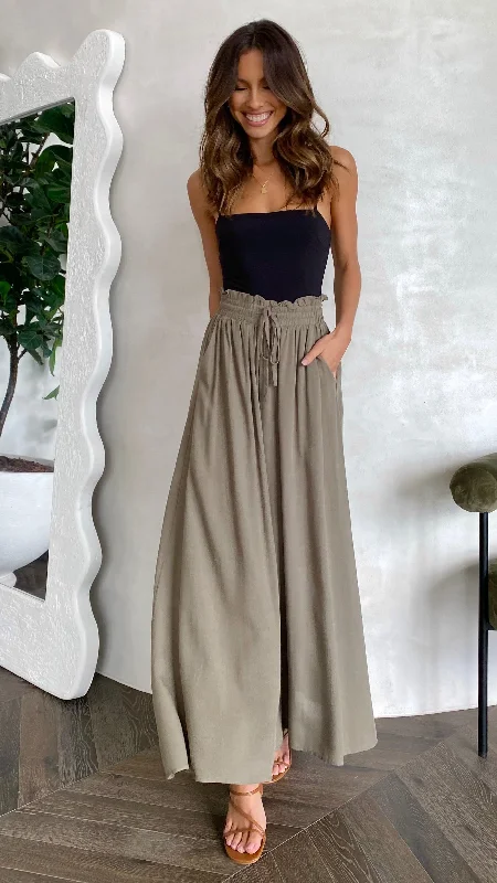  Women's Resort ApparelAvery Wide Leg Pants - Khaki