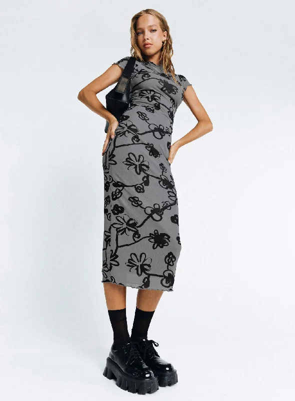  Shop Sale ItemsMaruza Midi Dress Grey Floral