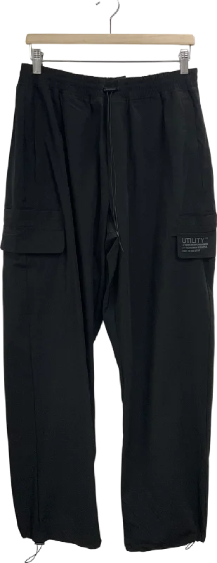  Women's Transitional AttireVanquish Black Utility Wide Leg Cargo Trousers UK L