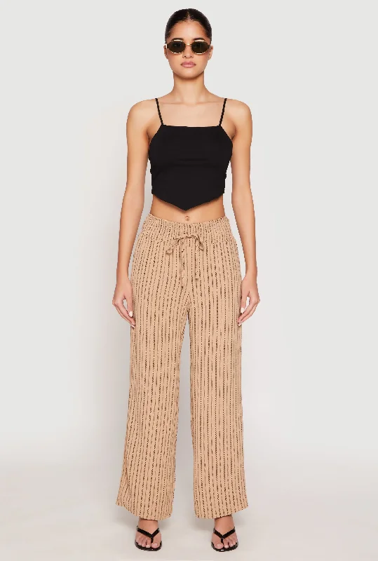  Vintage-Inspired GarmentsAiry Striped Wide Leg Pants