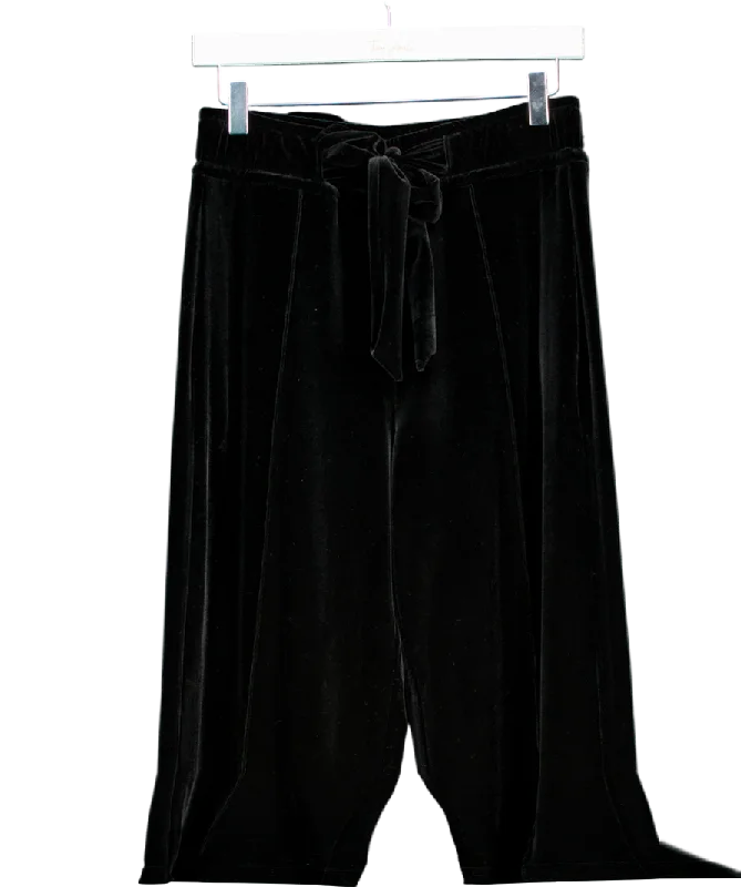  Casual Chic DealsME+EM Black Wide Leg Pullon Velvet Trousers With Bow Detail UK 8