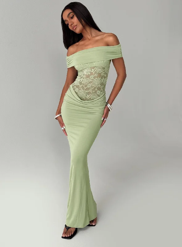  Formal Garments For WomenGwendolen Off The Shoulder Maxi Dress Green