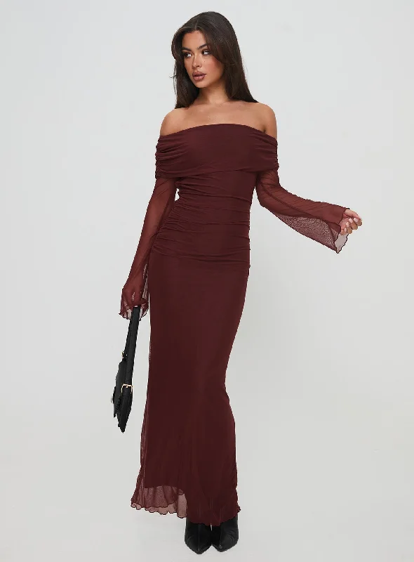  Women's Elegant Evening OutfitConsideration Maxi Dress Chocolate