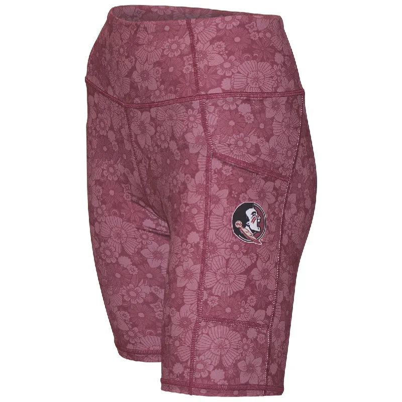  Exclusive Fashion DealsZooZatz Women's Seminole Logo Tonal Floral Pattern Short - Garnet