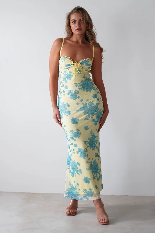  Women's Formal ApparelFrancesca Bodycon Maxi Dress | Yellow Print