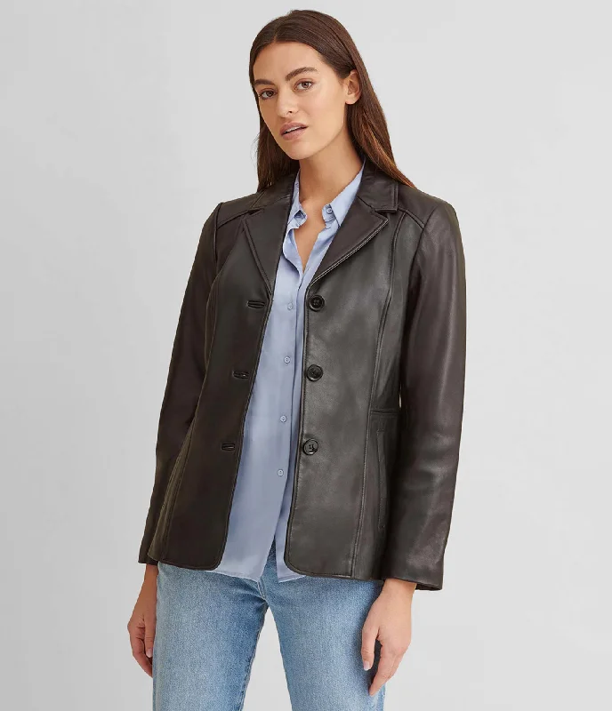  Explore What'S NewNotch Collar Leather Jacket