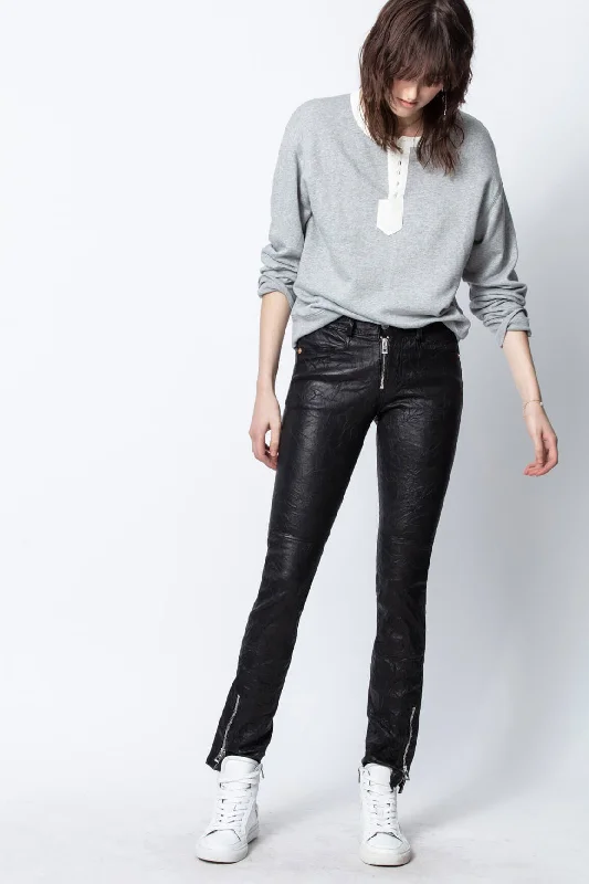  Women's Athleisure ApparelPhlamo Leather Pants - Noir