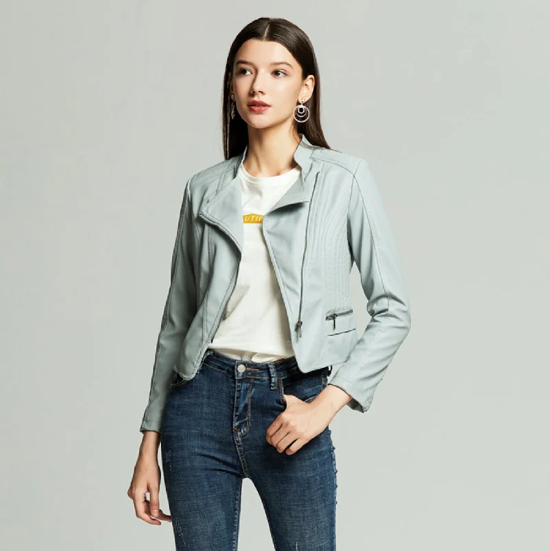  Fast Fashion FavoritesWomens Slim Fit Cropped Biker Jacket