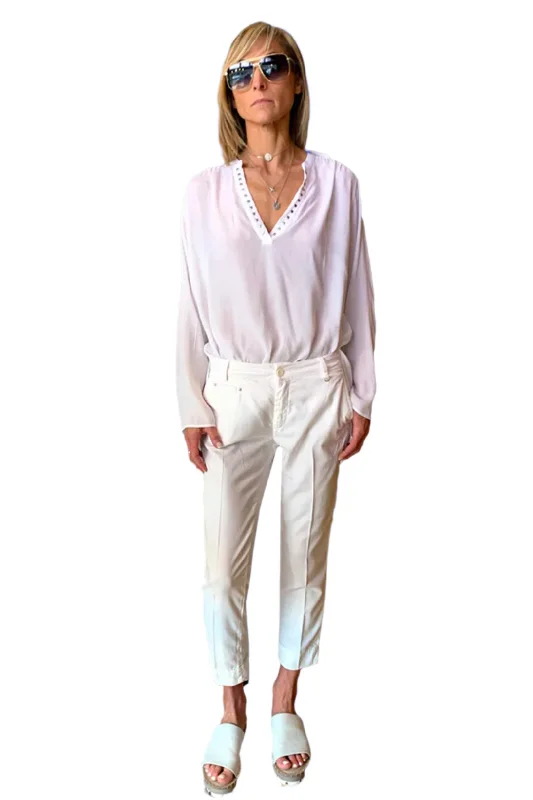  Women's Date Night OutfitJacqueline Capri Pants - Chalk White