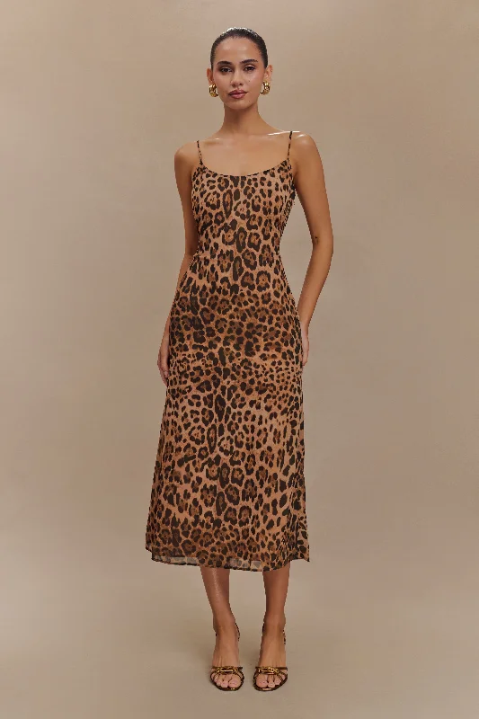  Discover NowLeanne Chiffon Midi Dress - Leopard Print