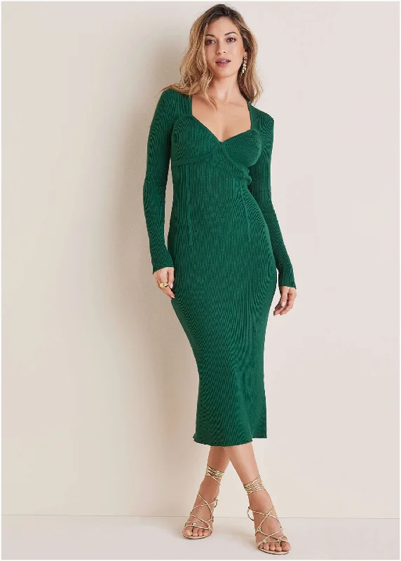  Women's Athleisure ApparelBodycon Sweater Dress - Aventurine