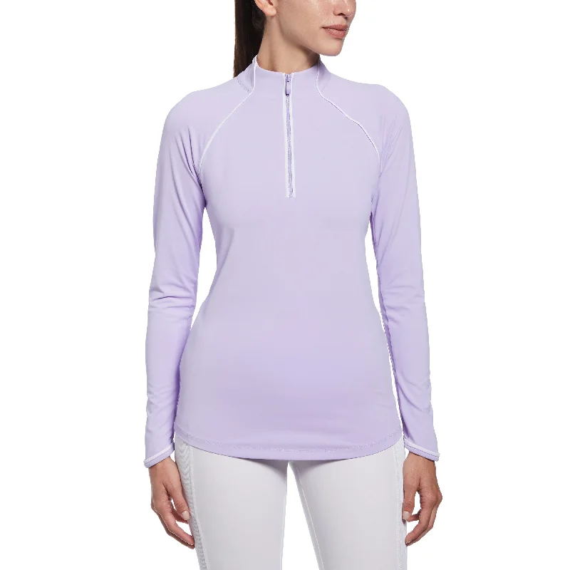  Women's Casual OutfitSolid Long Sleeve Tennis Shirt with Sun Protection