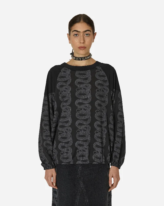  Flash Sale NowSnake Loop Pattern Longsleeve Top Black