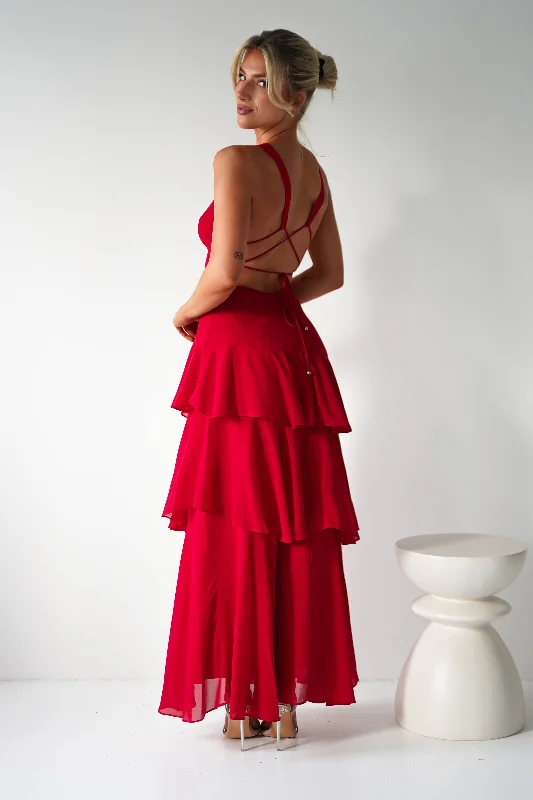  Comfortable Lounge ClothingAndalusia Ruffle Maxi Dress | Red