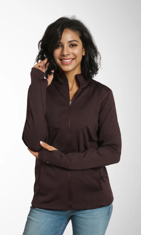  Best SellersWomen Track Sports Zip Up Jacket (Burgundy)